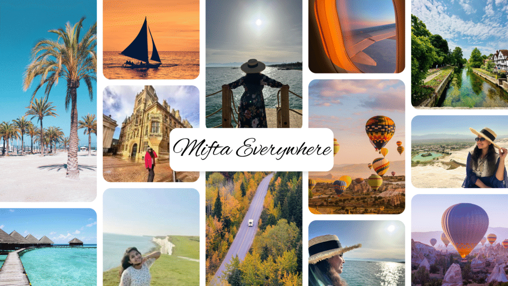 multicolored modern photo collage travel vlog youtube banner